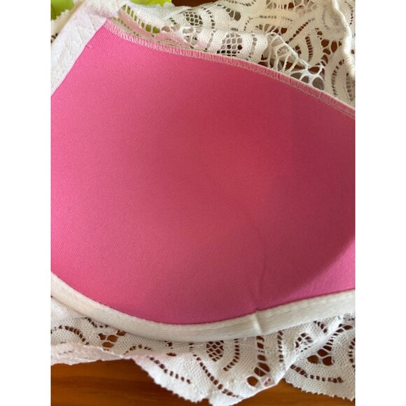 Victorias Secret Pink Lace Push-Up Halter Bralette In Light Pink Size L - Picture 7 of 14